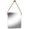 Espelho Para Banheiro 60 cm Quadrado Com Corda Nice B06 Nogal Noce Amêndoa - Lyam Decor - 1