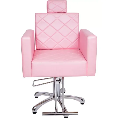 Cadeira Evidence Barbeiro Cabeleireiro Fixa com Base Giratória:rosa