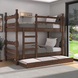 Treliche Madeira Maciça - Vira 2 Camas - para Colchão 78/88 X 188cm Porto Multimóveis Cr35106 - 1