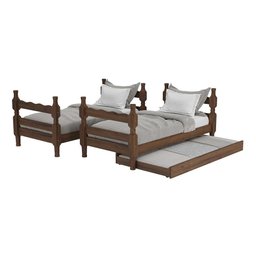 Treliche Madeira Maciça - Vira 2 Camas - para Colchão 78/88 X 188cm Porto Multimóveis Cr35106 - 4