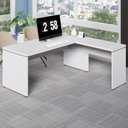 Ver imagem 1 de Mesa de Escritório Escrivaninha L 1,70m Pé Painel F5 Office Cor:cinza