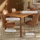 Ver imagem 2 de Conjunto de Jantar Mesa Retangular Harmony 6 Cadeiras Lucille - Canella c/ Caramelo
