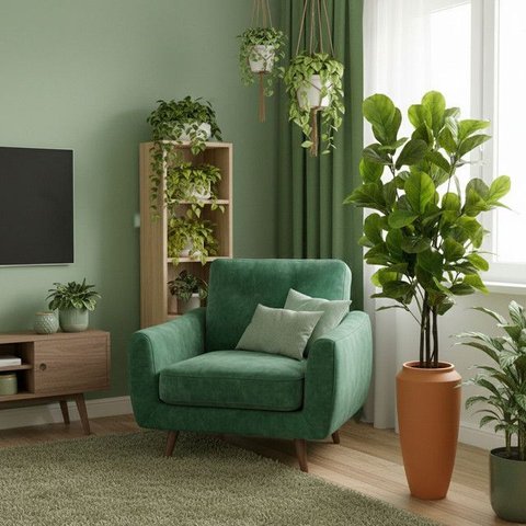 Árvore Ficus Lyrata Toque Real 210cm com Tronco Natural e Vaso Thai Terracota