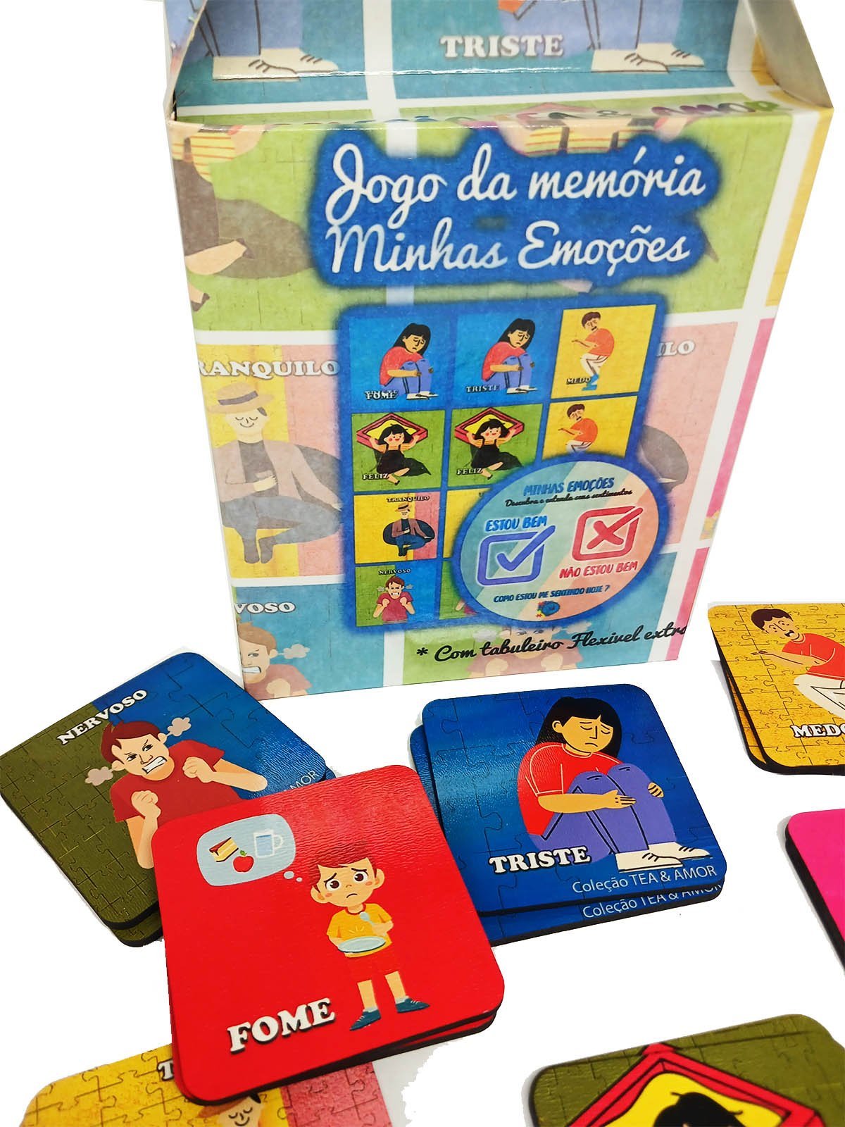 Super Jogo da Memória Emoções de 7 Pares para Autistas com Tabuleiro Exclusivo como Estou Hoje Reido - 4