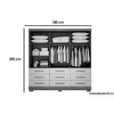 Ver imagem 2 de Guarda Roupa Solteiro 3 Portas e 9 Gavetas C/ Espelho Jequitibá/buriti Branco - Novo Horizonte