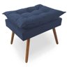 Poltrona Decorativa Deluxe com Puff Suede Azul Marinho - 3