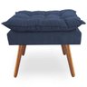 Poltrona Decorativa Deluxe com Puff Suede Azul Marinho - 2