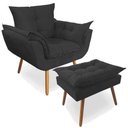 Ver imagem 1 de Poltrona Decorativa Opala Deluxe com Puff Suede