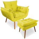 Ver imagem 1 de Poltrona Decorativa Deluxe com Puff Suede Amarelo