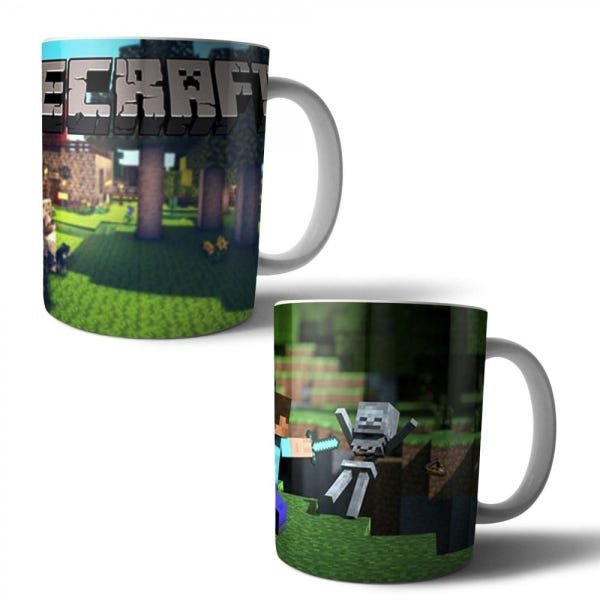 Jogo com 2 Canecas Porcelana Minecraft