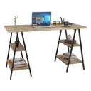 Ver imagem 1 de Mesa Escrivaninha Cavalete 135cm Estilo Industrial Prisma C08 Carvalho/Preto - Mpozenato