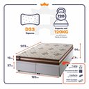 Ver imagem 2 de Conjunto Box Baú Super King Chicago Branco 193x203x64 Espuma D33