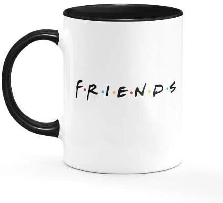 Caneca Friends Branca Com Alça E Interior Preto