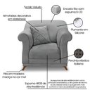 Ver imagem 4 de Kit 2 Poltronas E Sofá 1,80m Cinza Grafite Pés Castanho