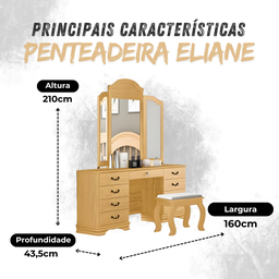 Penteadeira Eliane na Cor Mel - 3
