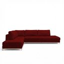 Ver imagem 2 de Sofá de Canto 5 Lugares com Chaise Lado Esquerdo em Veludo Vermelho 293x200cm