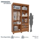 Ver imagem 5 de Guarda-Roupa Infantil 4 Portas 3 Gavetas Sofia Espresso Móveis Marrom/Cinamomo/Off White