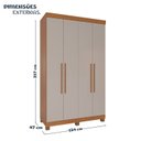 Ver imagem 3 de Guarda-Roupa Infantil 4 Portas 3 Gavetas Sofia Espresso Móveis Marrom/Cinamomo/Off White
