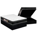 Ver imagem 1 de Cama Box Baú Casal: Colchão Espuma Castor D33 Black e White Double Face + Base CRC Suede Black(