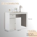 Ver imagem 5 de Escrivaninha Mesa de Computador com Gavetas e Porta para Quarto Home Office