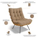 Ver imagem 4 de Kit 2 Poltronas Decorativas Sala de Estar Costela L02 Linho Bege Escuro - Lyam Decor