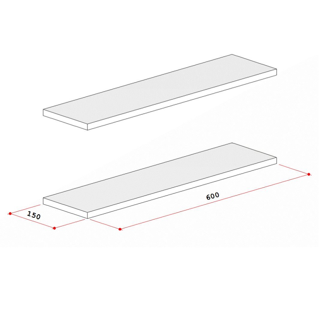 Par de Prateleiras Suspensa  Minimalista Preto Mdf Organizador Escritório Quarto Sala - Rufatto Deco - 2