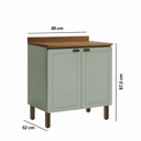 Ver imagem 4 de Balcão Cozinha 80 cm 2 Pts Conecta Frizz Verde Mint/Ebano