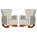 Ver imagem 1 de Kit 2 Poltrona Decorativa Melinda Balanço Suede Bege - Fm