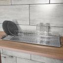 Ver imagem 4 de Escorredor Prato Louça Aéreo 770mm Fixo Embutir Dimec Elevatta Bandeja Inox