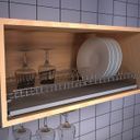 Ver imagem 2 de Escorredor Prato Louça Aéreo 770mm Fixo Embutir Dimec Elevatta Bandeja Inox