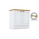 Ver imagem 1 de Balcão de Cozinha Americana 2 Portas C/tampo Cooktop 80cm Branco - Henn