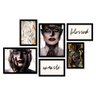 Quadros Decorativos com Moldura Mulheres Negras Moderno Tendências - 001 - PRETO - 1