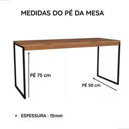 Mesa Pé de Ferro Diretor 90 Cm:freijó - 5