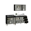 Ver imagem 4 de Armário de Cozinha Compacta Modulada 200cm 3 Peças Milão Menu Móveis Preto