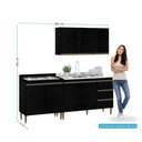 Ver imagem 3 de Armário de Cozinha Compacta Modulada 200cm 3 Peças Milão Menu Móveis Preto