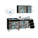 Ver imagem 5 de Armário de Cozinha Compacta Modulada 200cm 3 Peças Milão Menu Móveis Preto