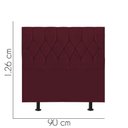 Ver imagem 3 de Cabeceira Estofada Cama Box Solteiro 90cm Istambul Suede Bordo- Mabe Magazine