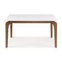 Ver imagem 1 de Mesa de Jantar 6 Lugares 135cm Cirrus - Tampo com Vidro - Base Madeira Maciça - Branca