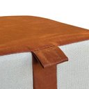 Ver imagem 5 de Puff  Quadrado Descanso Sala Kit 2 com Alça Lucca Base Fixa Sintético Pu Nozes e Linho Bege