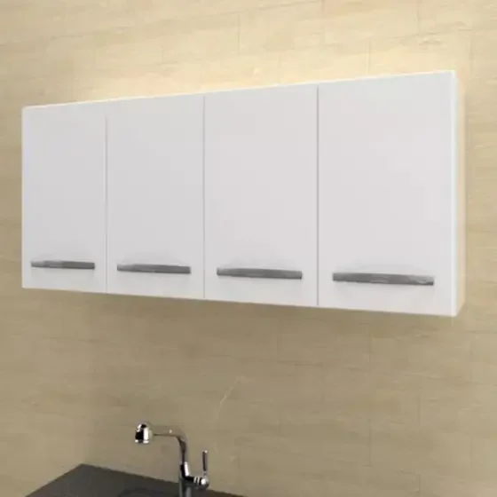 Ver imagem 3 de Armário Aéreo Mara 1.20 Móblis com 4 Portas Branco