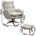 Ver imagem 6 de Kit Poltrona de Amamentação Base Giratória Balanço e Puff Angra Veludo - Sofa Store:Veludo Bege Marf