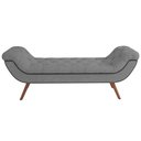 Ver imagem 5 de Kit Cabeceira Cama Box Casal 195cm Madrid com Puff Recamier Santorini Bouclê Cinza