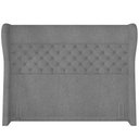 Ver imagem 6 de Kit Cabeceira Cama Box Casal 195cm Madrid com Puff Recamier Santorini Bouclê Cinza