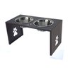 Comedouro Elevado Duplo Cão Porte G Marrom - 1