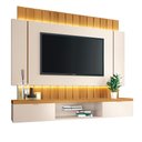 Ver imagem 1 de Painel Home Suspenso 1.8 para TV até 55" Sala de Estar Illusion Off White/Cinamomo G26 - HB Móveis