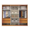 Ver imagem 4 de Guarda Roupa Casal Fusion 3 Portas de Correr 4 Gavetas MDF Naturale Bom Pastor Móveis 205cm