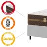 Cama Box Casal Colchão Molas Flora Gazin + Box Sintético 52x138x188 Branco - 3