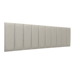 Cabeceira King Linho Prata Placa Modulada Estofada Ripada Adesiva