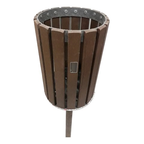 Lixeira 1 Cesto Redonda Madeira Plástica Maciça 40 Litros Colorida 100% Reciclada 45cm / Lc-24c