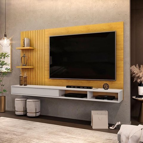 Painel para Tv Suspenso Ambiente Bento Cedro Bali – Dj Móveis